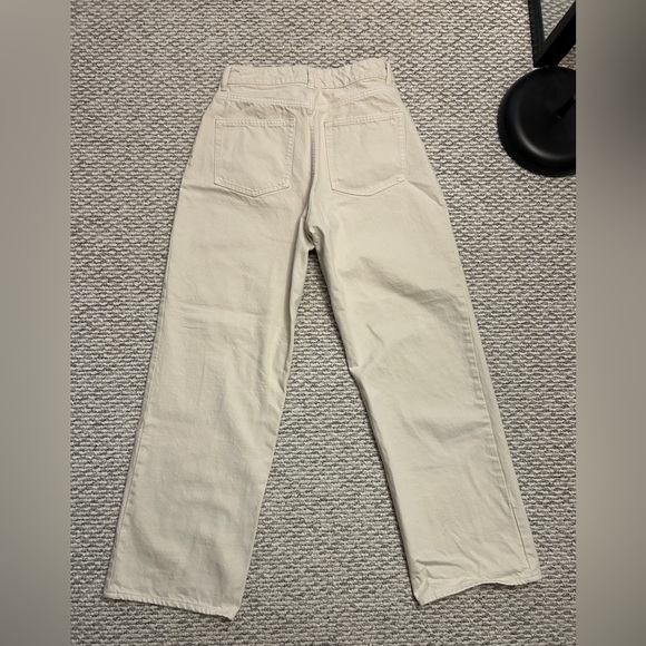 H&M WIDE LEG CREAM JEANS - Picture 5 of 9